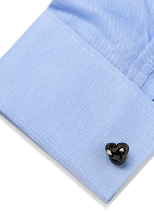 Sterling Silver Black Knot Cufflinks