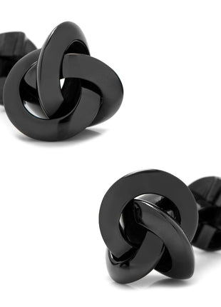 Sterling Silver Black Knot Cufflinks