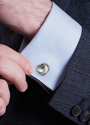 Sterling Silver Braided Knot Cufflinks