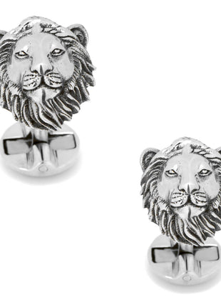 Sterling Silver Lion Head Cufflinks