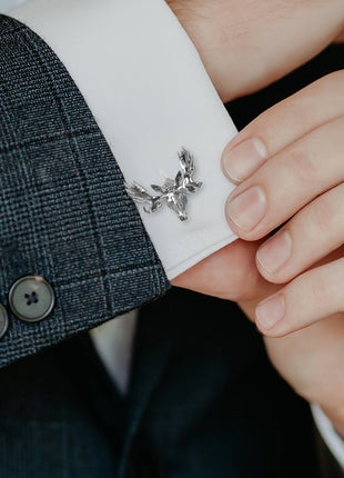 Antique Sterling Silver Moose Cufflinks