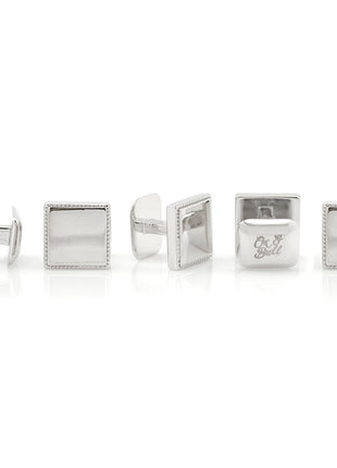 Sterling Silver Rope Square 5-Studs