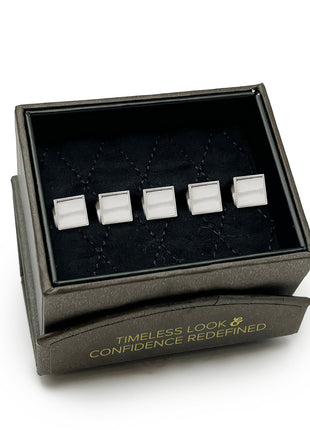 Sterling Silver Rope Square 5-Studs