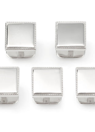 Sterling Silver Rope Square 5-Studs