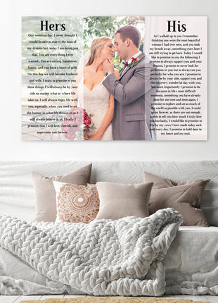 His And Hers Vows With A Photo Second Anniversary Gift