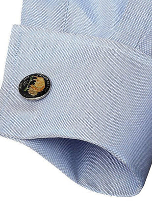 Hand Painted American Buffalo Nickel Coin Cufflinks