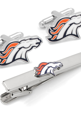 NFL Denver Broncos Cufflinks and Tie Bar Gift Set