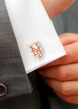 MLB New York Mets Silver Cufflinks