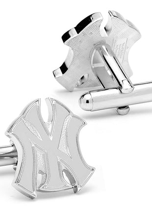 MLB New York Yankees Silver Logo Cufflinks