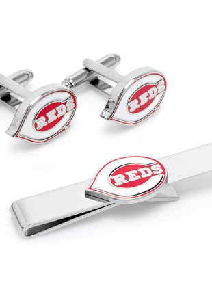 Cincinnati Reds Cufflinks and Tie Bar Gift Set