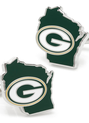 NFL Green Bay Packers State Shaped Cufflinks