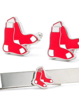 MLB Boston Red Sox Cufflinks and Tie Bar Gift Set