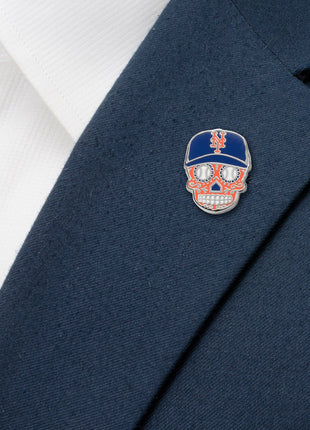 MLB New York Mets Sugar Skull Lapel Pin