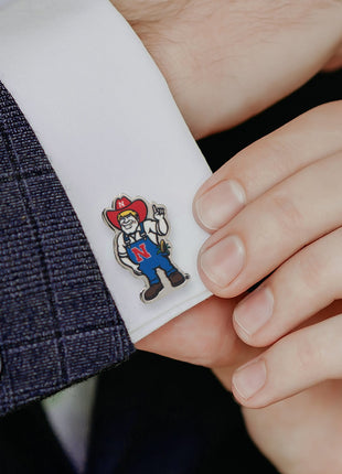 NCAA Nebraska Herbie Husker Mascot Cufflinks