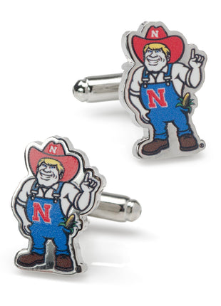 NCAA Nebraska Herbie Husker Mascot Cufflinks