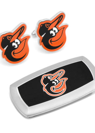 MLB Baltimore Orioles Cufflinks and Cushion Money Clip Gift Set
