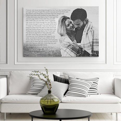 Photo To Pencil Sketch Song Lyrics On Canvas