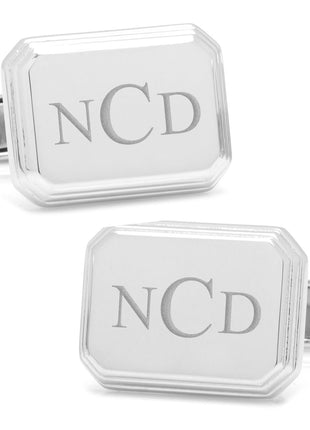 Sterling Rectangular Engravable Cufflinks