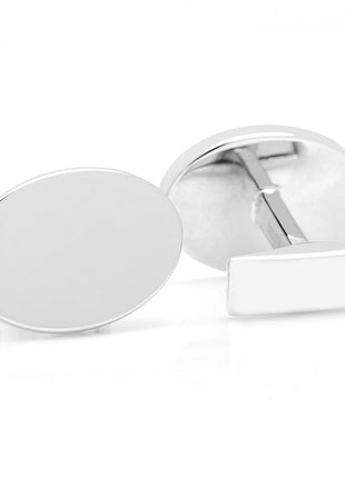 Engraved Precious Moments Sterling Silver Oval Cufflinks
