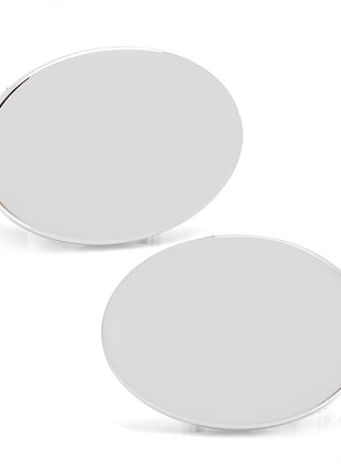 Sterling Silver Infinity Edge Oval Engravable Cufflinks