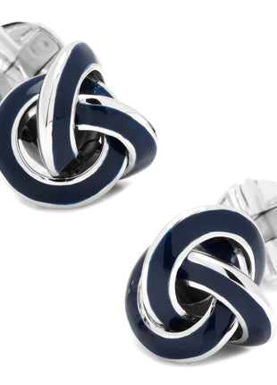 Sterling Blue Enamel Knot Cufflinks