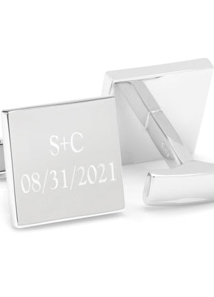 Personalized Wedding Day Engravable Square Cufflinks