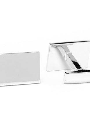 Sterling Silver Infinity Edge Rectangle Engravable Cufflinks