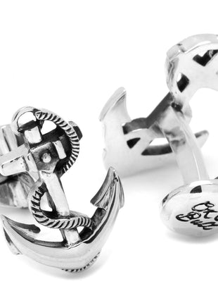 Sterling Silver Boat Anchor Cufflinks