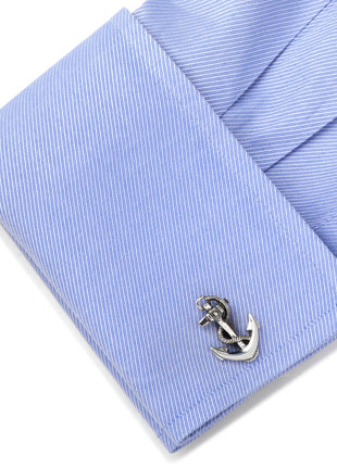 Sterling Silver Boat Anchor Cufflinks