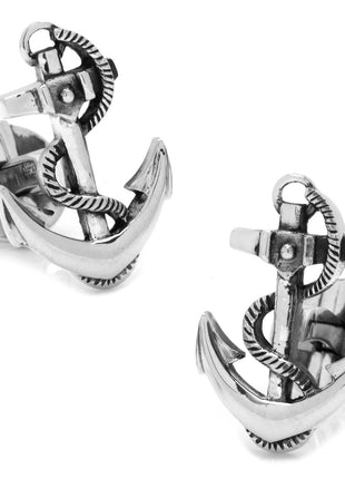 Sterling Silver Boat Anchor Cufflinks