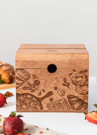 Wooden Recipe Box – Bakery Theme