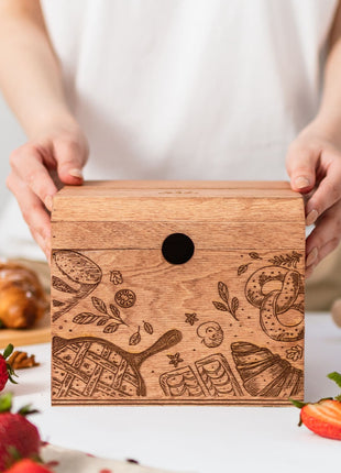 Wooden Recipe Box – Bakery Theme