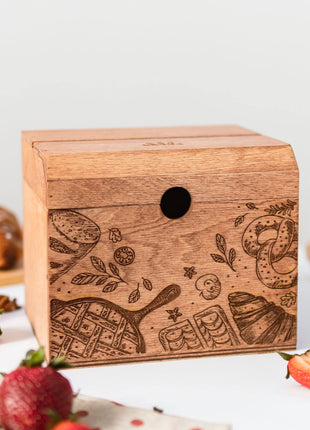 Wooden Recipe Box – Bakery Theme