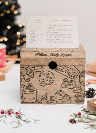 Wooden Recipe Box – Pastries Collection