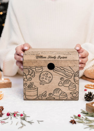 Wooden Recipe Box – Pastries Collection