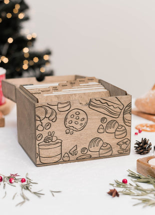 Wooden Recipe Box – Pastries Collection