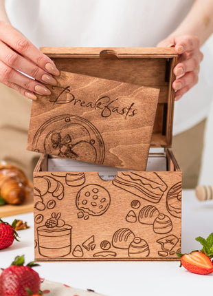 Wooden Recipe Box – Pastries Collection