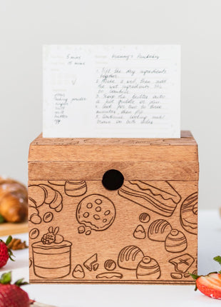 Wooden Recipe Box – Pastries Collection