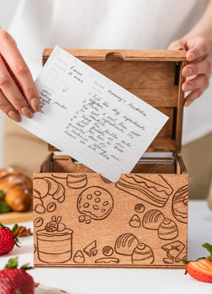Wooden Recipe Box – Pastries Collection