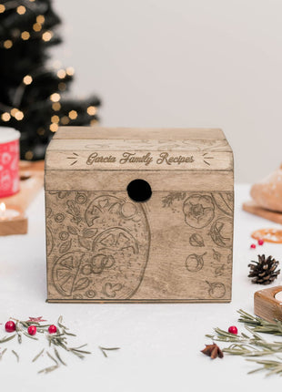 Wooden Recipe Box – Pizza Lovers Edition