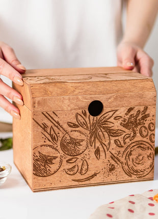 Wooden Recipe Box – Tomatoes Design