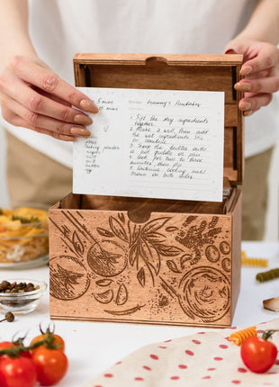 Wooden Recipe Box – Tomatoes Design