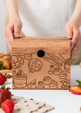 Wooden Recipe Box – Pastries Collection
