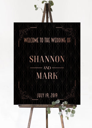 Rose Gold Wedding Sign