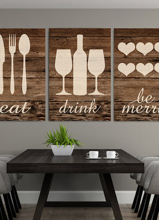 Rustic Eat Drink And Be Merry Canvases