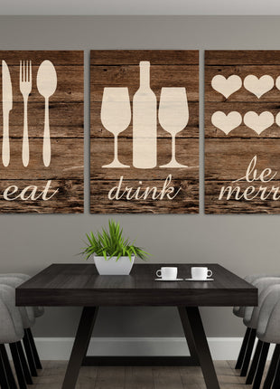 Rustic Eat Drink And Be Merry Canvases