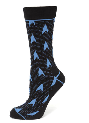 Star Trek Blue Delta Shield Black Men's Socks