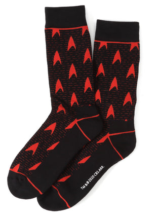 Star Trek Red Delta Shield Black Men's Socks