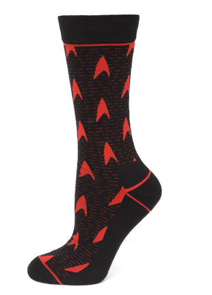 Star Trek Red Delta Shield Black Men's Socks