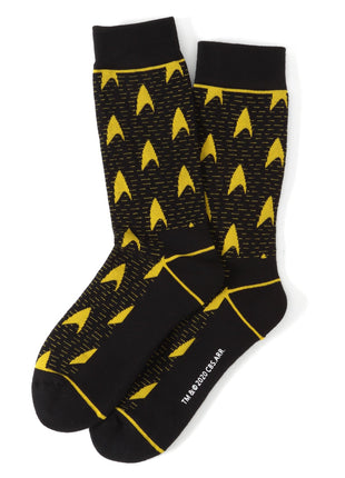 Star Trek Yellow Delta Shield Black Men's Socks